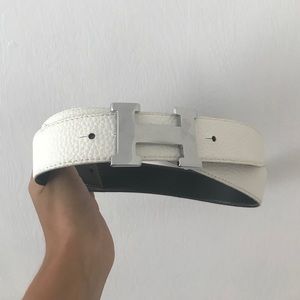 White leather Hermes belt